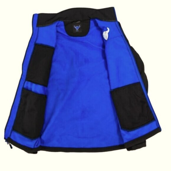 Rough Hand Men's Jacket Size L Blue Black Full Zip Wind & Water Resistant - Picture 5 of 8